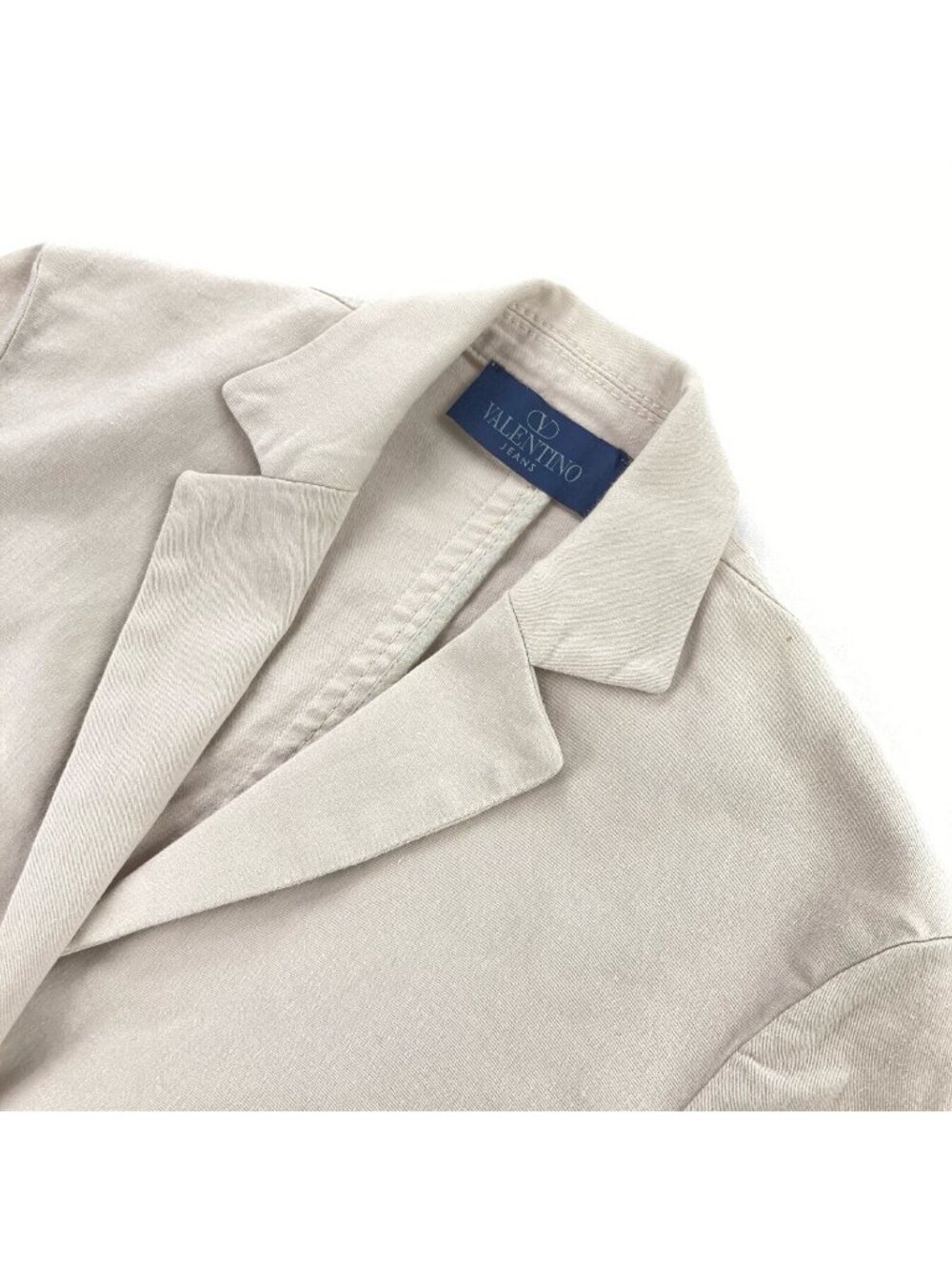Valentino Jeans Women's Cotton 2-Button Blazer Jacket Beige • 2XS